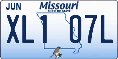 MO license plate XL1O7L