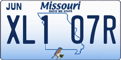 MO license plate XL1O7R