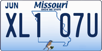 MO license plate XL1O7U