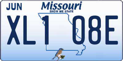 MO license plate XL1O8E