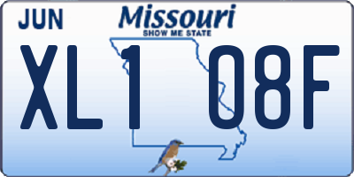 MO license plate XL1O8F