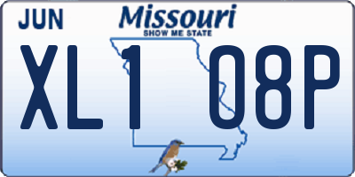 MO license plate XL1O8P