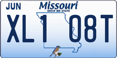 MO license plate XL1O8T