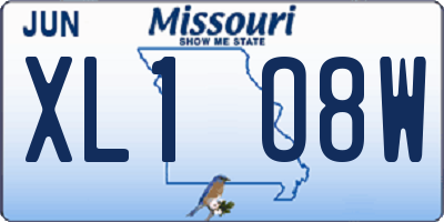 MO license plate XL1O8W