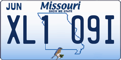 MO license plate XL1O9I
