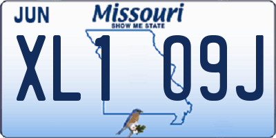 MO license plate XL1O9J