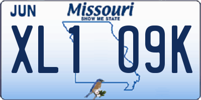 MO license plate XL1O9K