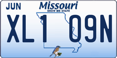 MO license plate XL1O9N