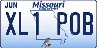 MO license plate XL1P0B