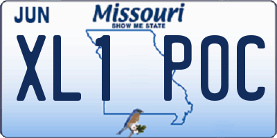 MO license plate XL1P0C