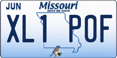 MO license plate XL1P0F