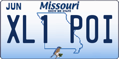 MO license plate XL1P0I