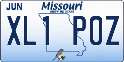 MO license plate XL1P0Z