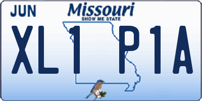 MO license plate XL1P1A