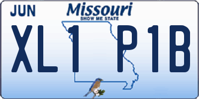 MO license plate XL1P1B
