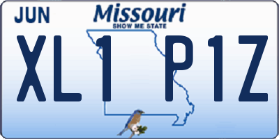 MO license plate XL1P1Z