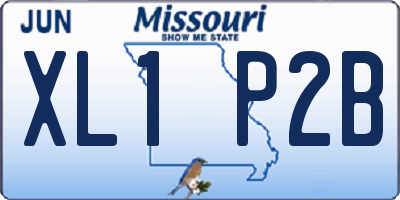MO license plate XL1P2B