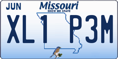 MO license plate XL1P3M