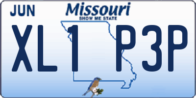 MO license plate XL1P3P