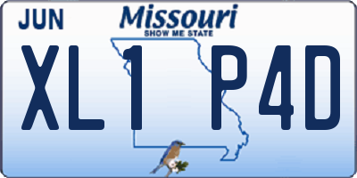 MO license plate XL1P4D