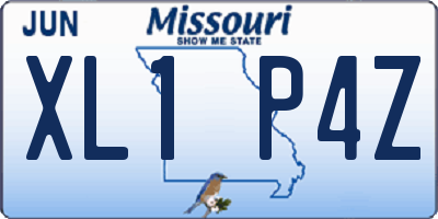 MO license plate XL1P4Z