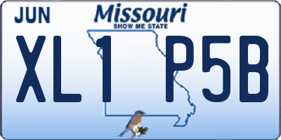 MO license plate XL1P5B