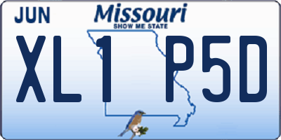 MO license plate XL1P5D