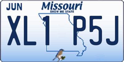 MO license plate XL1P5J