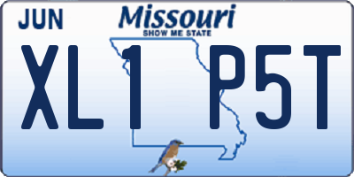 MO license plate XL1P5T