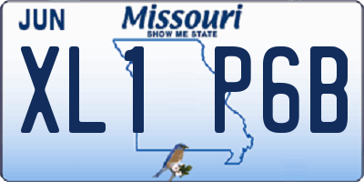 MO license plate XL1P6B