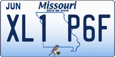 MO license plate XL1P6F