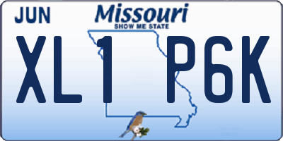 MO license plate XL1P6K