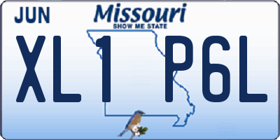 MO license plate XL1P6L