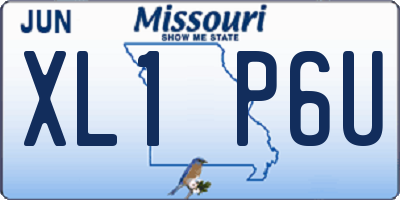 MO license plate XL1P6U