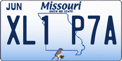 MO license plate XL1P7A