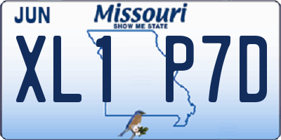MO license plate XL1P7D