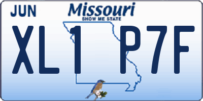 MO license plate XL1P7F
