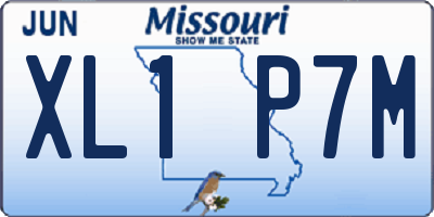 MO license plate XL1P7M