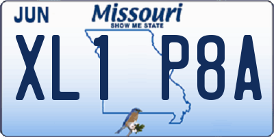 MO license plate XL1P8A
