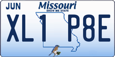 MO license plate XL1P8E