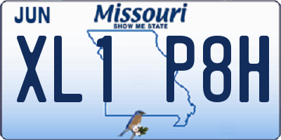 MO license plate XL1P8H