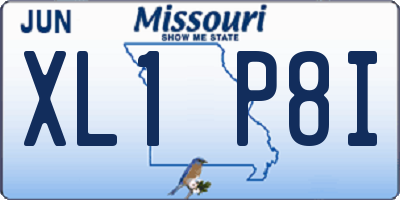 MO license plate XL1P8I