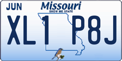 MO license plate XL1P8J