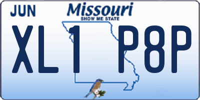 MO license plate XL1P8P