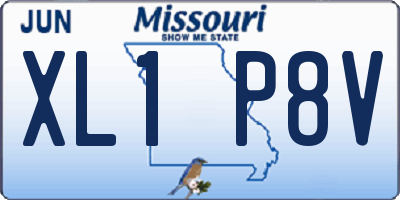 MO license plate XL1P8V
