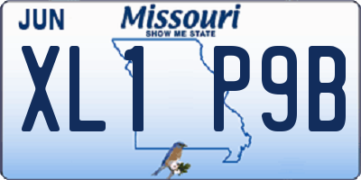 MO license plate XL1P9B