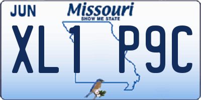 MO license plate XL1P9C