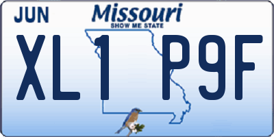 MO license plate XL1P9F
