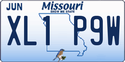 MO license plate XL1P9W