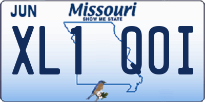MO license plate XL1Q0I